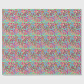 Retro Flower Pattern Boho Design Cadeaupapier (Vlak)