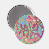Retro Flower Pattern Boho Design Magneet (Voorkant / Achterkant)