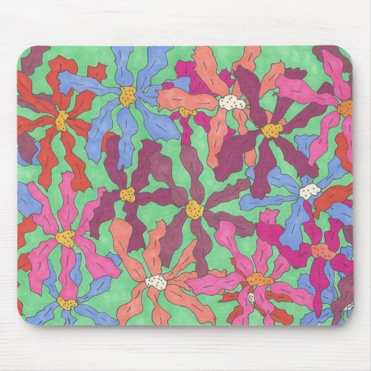 Retro Flower Pattern Boho Design Muismat (Voorkant)