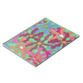 Retro Flower Pattern Boho Design Notitieboek (Linkerzijde)