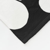 Retro Flower Pattern in White op Black Fleece Deken (Hoek)