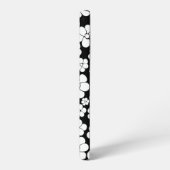 Retro Flower Pattern in White op Black Samsung Galaxy Hoesje (Linkerkant)