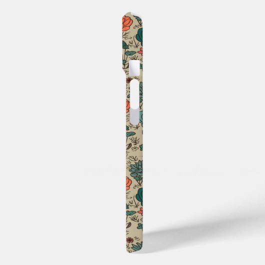 Retro Flower Pattern iPhone 15 Hoesje (Achterkant / Links)