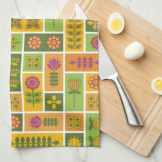 Retro Flower Pattern Kitchen Towel Theedoek