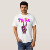 Retro Flower Peace Sign T-Shirt (Voorkant volledig)