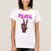 Retro Flower Peace Sign T-shirt (Voorkant)