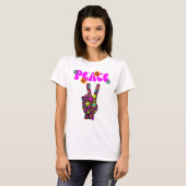 Retro Flower Peace Sign T-shirt (Voorkant volledig)