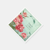 Retro Flower Peony Couples Shower Decor Servetten (Hoek)