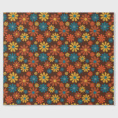 Retro Flower Power 1960's Cadeaupapier (Vlak)