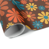Retro Flower Power 1960's Cadeaupapier (Rol Hoek)