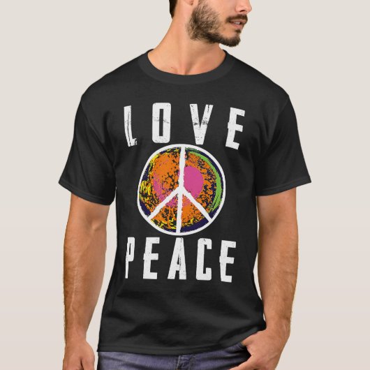 Retro Flower Power 60s 70s Love Peace Freedom 2 T-shirt (Voorkant)
