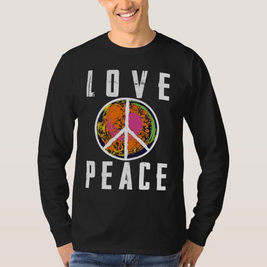 Retro Flower Power 60s 70s  Love Peace Freedom 2 T-shirt (Voorkant)