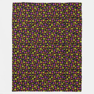 Retro Flower Power Fleece Deken