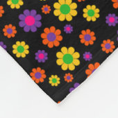 Retro Flower Power Fleece Deken (Hoek)