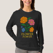 Retro "Flower Power" Floral Design T-shirt (Voorkant)