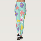 Retro Flower Power Pastels Leggings (Achterkant)