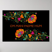 Retro Flower Power Ranken Border 19 + jouw tekst Poster (Voorkant)