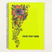 Retro Flower Power Ranken Border 6 + jouw tekst Planner (Voorkant)