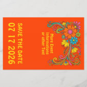 Retro Flower Power Ranken - Label Frame 1 Flyer (Achterkant)