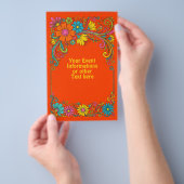 Retro Flower Power Ranken - Label Frame 1 Flyer (Hand)
