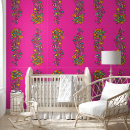 Retro Flower Power Ranken Rand 18 Behang