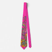 Retro Flower Power Ranken Rand 18 Stropdas (Voorkant)