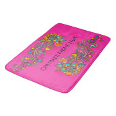Retro Flower Power Ranken Rand 18 + uw tekst Badmat (Gekanteld)
