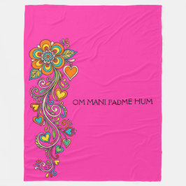 Retro Flower Power Ranken Rand 18 + uw tekst Fleece Deken