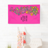 Retro Flower Power Ranken Rand 18 + uw tekst Spandoek (Insitu)