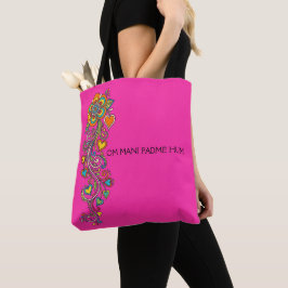 Retro Flower Power Ranken Rand 18 + uw tekst Tote Bag