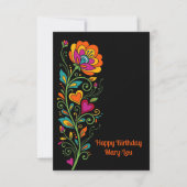 Retro Flower Power Ranken Rand 19 + jouw tekst (Voorkant)