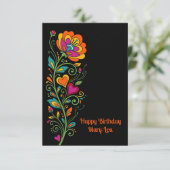 Retro Flower Power Ranken Rand 19 + jouw tekst (Staand voorkant)