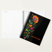 Retro Flower Power Ranken Rand 19 + jouw tekst