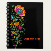 Retro Flower Power Ranken Rand 19 + jouw tekst Planner (Voorkant)