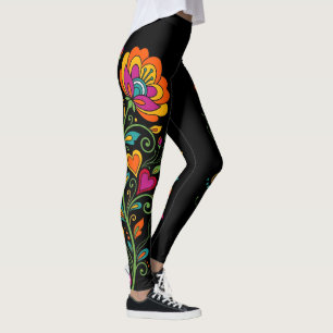 Retro Flower Power Ranken Rand 19 Leggings