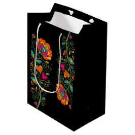 Retro Flower Power Ranken Rand 19 Medium Cadeauzakje