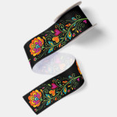 Retro Flower Power Ranken Rand 19 Satijnen Lint (Achterkant)