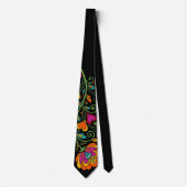 Retro Flower Power Ranken Rand 19 Stropdas (Voorkant)