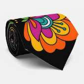 Retro Flower Power Ranken Rand 19 Stropdas (Opgerold)