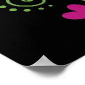 Retro Flower Power Ranken Rand 19 + uw tekst Poster (Hoek)
