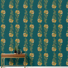Retro Flower Power Ranken Rand 1 Behang