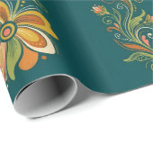 Retro Flower Power Ranken Rand 1 Cadeaupapier (Rol Hoek)