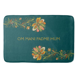 Retro Flower Power Ranken Rand 1 + jouw tekst Badmat