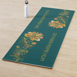 Retro Flower Power Ranken Rand 1 + jouw tekst Yogamat