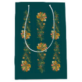 Retro Flower Power Ranken Rand 1 Medium Cadeauzakje (Voorkant)