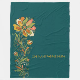 Retro Flower Power Ranken Rand 1 + uw tekst Fleece Deken