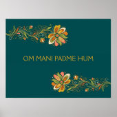Retro Flower Power Ranken Rand 1 + uw tekst Poster (Voorkant)