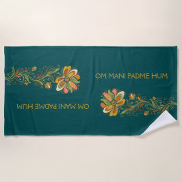Retro Flower Power Ranken Rand 1 + uw tekst Strandlaken