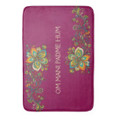 Retro Flower Power Ranken Rand 2 + jouw tekst Badmat (Voorkant Verticaal)