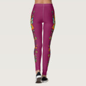 Retro Flower Power Ranken Rand 2 Leggings (Achterkant)